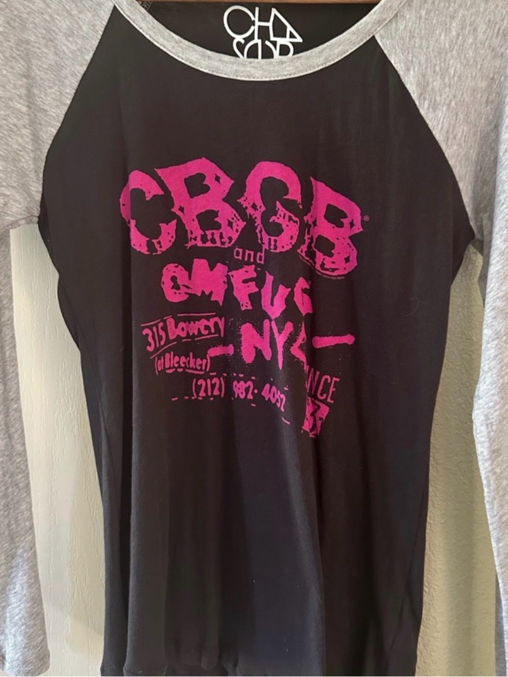 CHASOR CBGB Long Sleeve
Baseball Tee Women's M - NWT